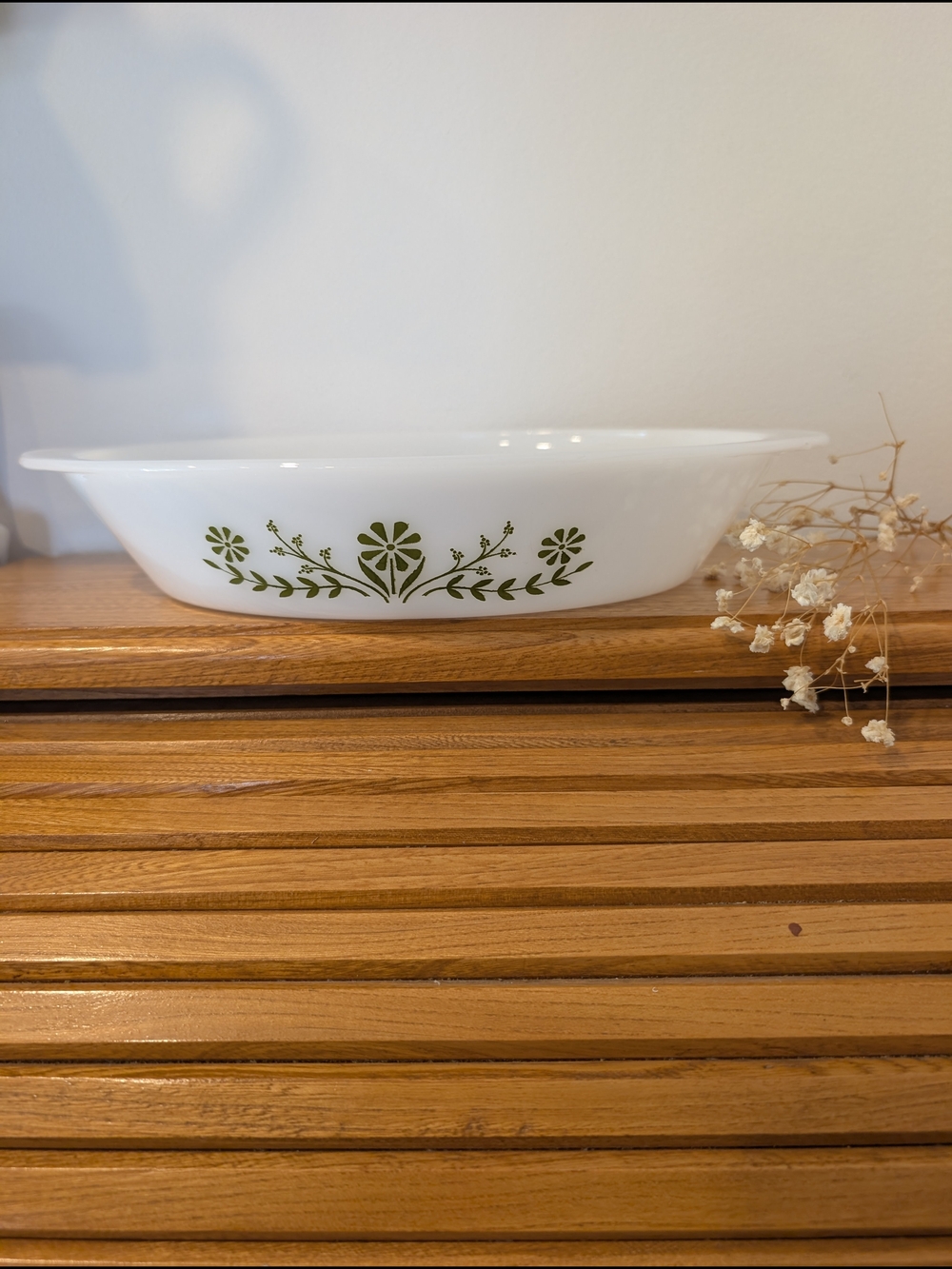 Vintage Corning Ware “Spring Blossom Green” Divided Casserole Dish